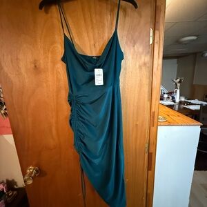 Hunter Asymmetrical Teal Dress